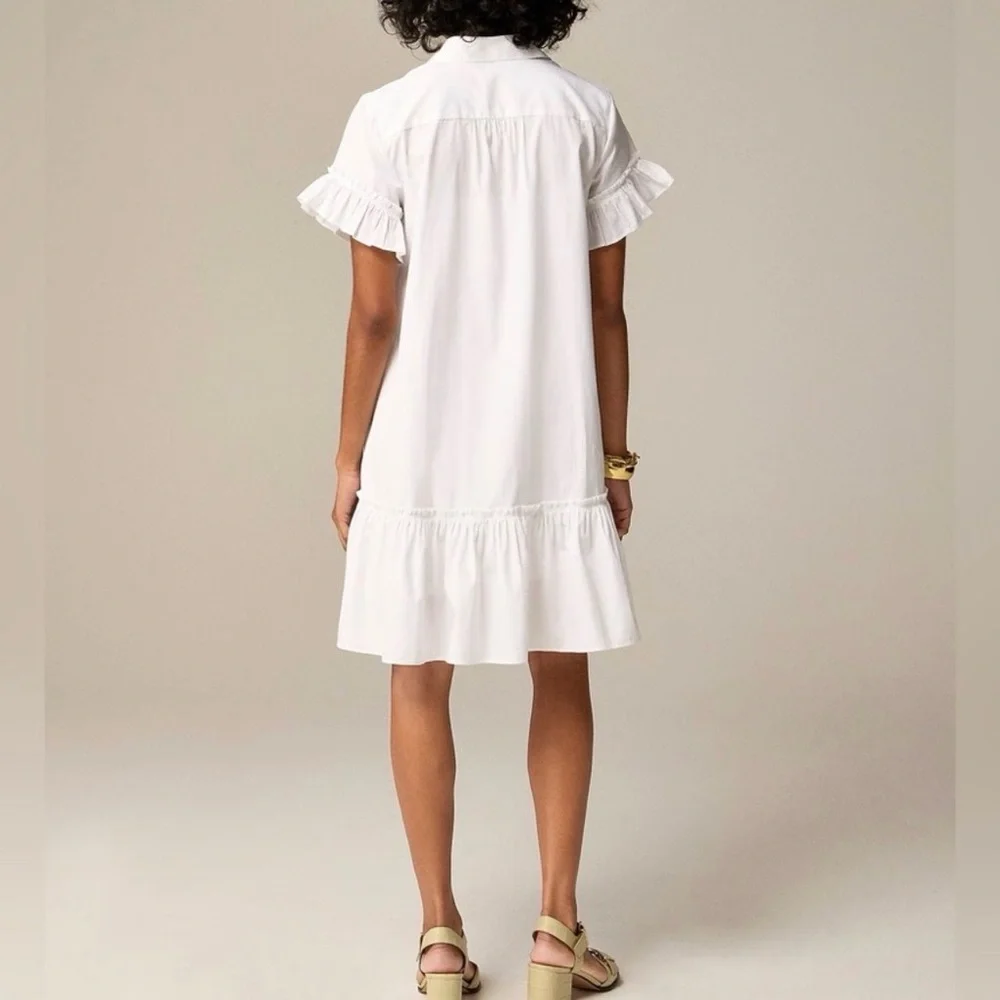 J. Crew White Ruffle Mini Dress - Picture 3 of 7